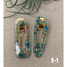 Load image into Gallery viewer, 2 Pcs Barrette Acrylic Resin Hair Clips Geometric Alligator Hair Barrettes