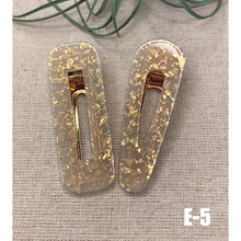 Load image into Gallery viewer, 2 Pcs Barrette Acrylic Resin Hair Clips Geometric Alligator Hair Barrettes