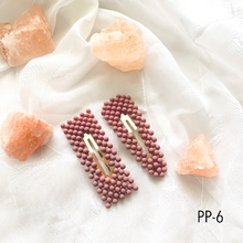 Load image into Gallery viewer, Beautiful Pearl Inspired Hair Clips Snap Barrettes 2 Pcs