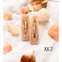 Load image into Gallery viewer, Beaded Hair Clips 2 pieces multiple colors.