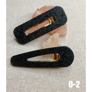 Colorful Glitter Hair Clips 2 Clips (1 Pair)