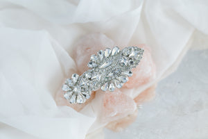 Rhinestone teardrop bejeweled hair clip