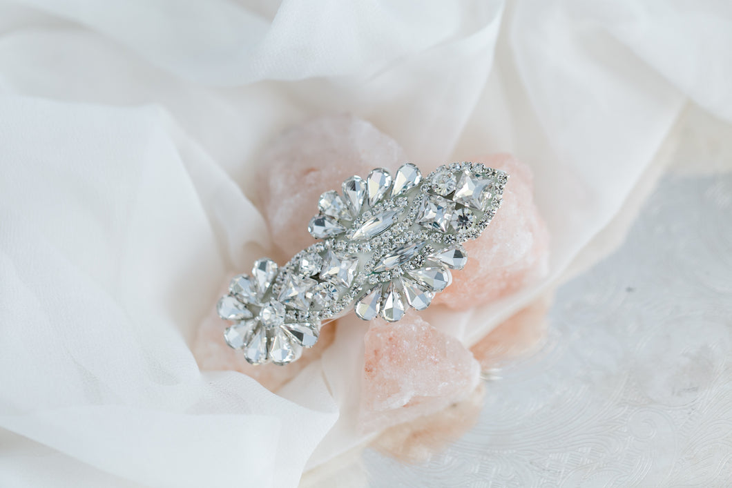Rhinestone teardrop bejeweled hair clip