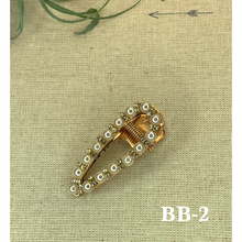 Load image into Gallery viewer, Gold and Pearl variety shape hair clips
