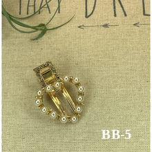 Load image into Gallery viewer, Gold and Pearl variety shape hair clips
