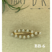 Load image into Gallery viewer, Gold and Pearl variety shape hair clips

