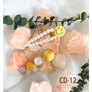 2 piece hair clip set happy face and yellow tones hair clip