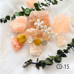 2 hair clips yellow and warm rhinestone colors