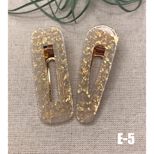 2 Pcs Barrette Acrylic Resin Hair Clips Geometric Alligator Hair Barrettes