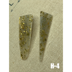 2 PC- Triangle Resin Hair Barrettes Alligator Hair Clips