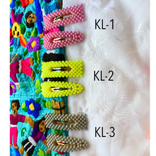 Load image into Gallery viewer, Bright color pearl inspired bubble hair clips 2 pcs
