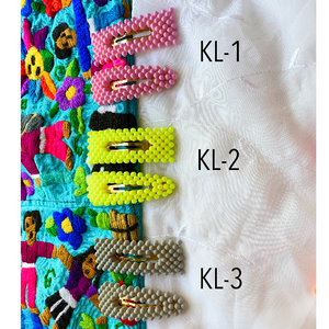 Bright color pearl inspired bubble hair clips 2 pcs