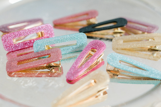 Colorful Glitter Hair Clips 2 Clips (1 Pair)