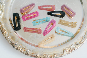 Colorful Glitter Hair Clips 2 Clips (1 Pair)
