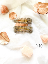 Load image into Gallery viewer, Clear beaded hair clips 2 pcs
