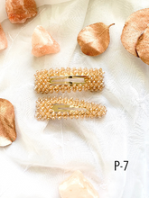 Load image into Gallery viewer, Clear beaded hair clips 2 pcs

