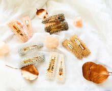 Load image into Gallery viewer, Clear beaded hair clips 2 pcs
