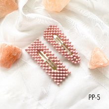 Load image into Gallery viewer, Beautiful Pearl Inspired Hair Clips Snap Barrettes 2 Pcs
