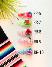 Load image into Gallery viewer, Fun fruits and veggie sequence hair clips
