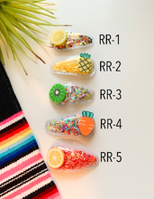 Load image into Gallery viewer, Fun fruits and veggie sequence hair clips
