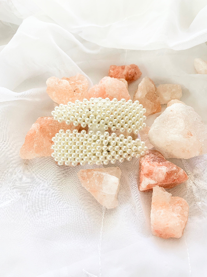 Pearl hair clip drop water shape 2 piece set