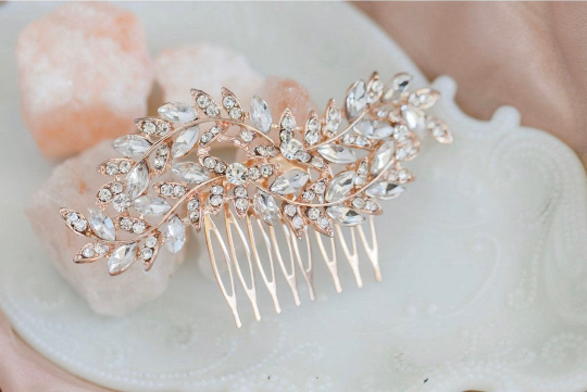 Rose Gold Vine Hair Comb