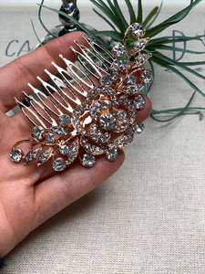 Rose gold hair comb Wedding hair comb