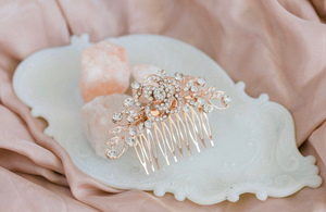 Rose gold hair comb Wedding hair comb